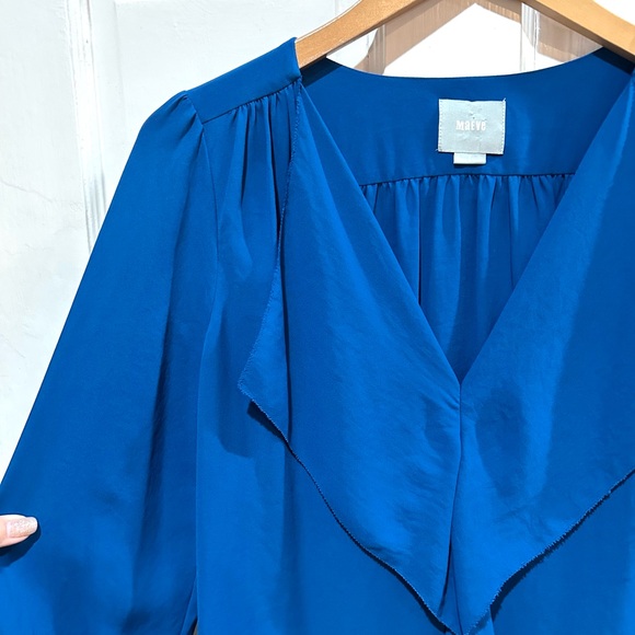 {Anthropologie | Maeve} Blue Ruffle Long Sleeve Blouse - Picture 3 of 9